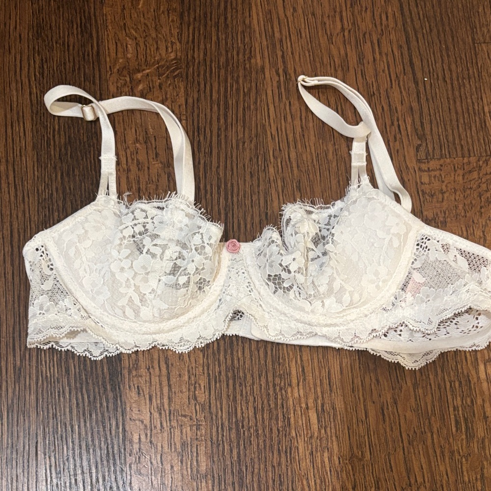 Wicked Unlined Lace Balconette Bra - Coconut White